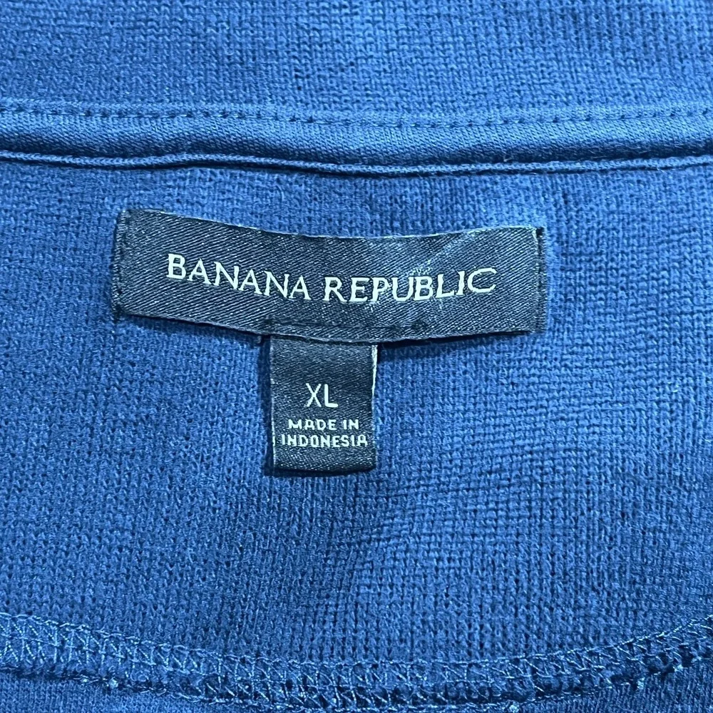 Banana Republic Sweater Mens XL 1/4 Zip Heavyweight Preppy Navy‎ Blue Academia